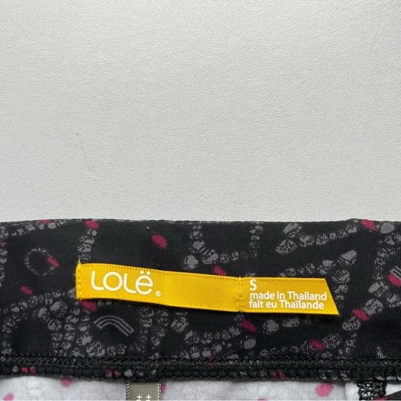 Lole Athletic Performance Yoga Running Angle Length Leggings Black Pink Small - Picture 9 of 9